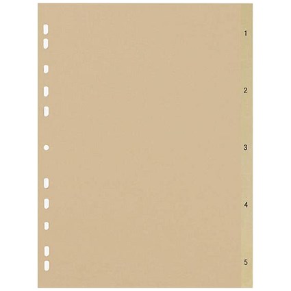 5 Star Eco Subject Dividers / 1-5 / A4 / Buff
