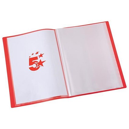 5 Star Soft Cover Display Book / 10 Pockets / A4 / Red