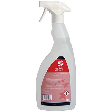 5 Star Bleach Spray & Wipe Cleaner - 750ml