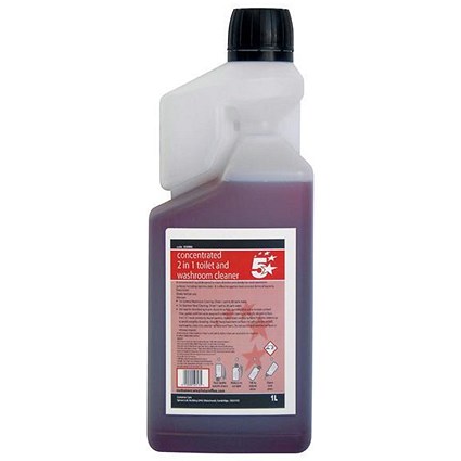 5 Star Concentrated 2 in 1 Toilet Washroom Cleaner Citrus 1L