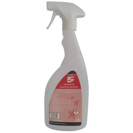 5 Star Empty Bottle for Concentrated Washroom Cleaner 750ml
