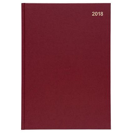 5 Star 2018 Diary / Day to a Page / A4 / Red