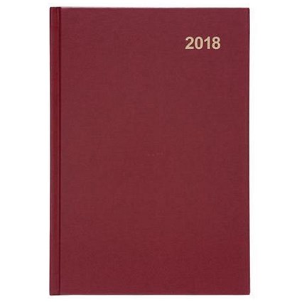 5 Star 2018 Diary / Week to View / A5 / Red