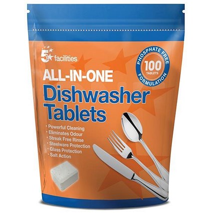 5 Star All-in-one Dishwasher Tablets - Pack of 100