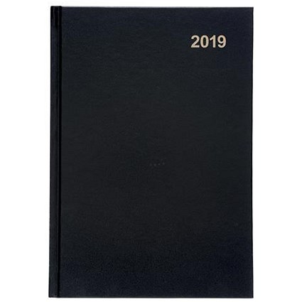 5 Star 2019 Diary / Day Per Page / A5 / Black