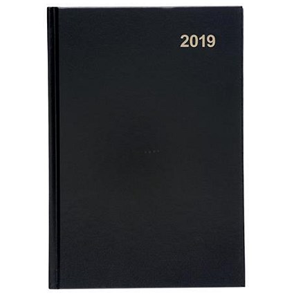 5 Star 2019 Diary, Week to View, A5, Black