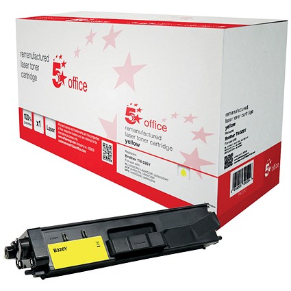 5 Star Compatible - Alternative to Brother TN326Y Yellow High Yield Laser Toner Cartridge