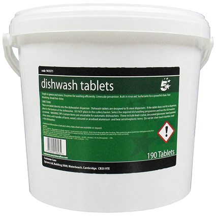 5 Star All in One Dishwasher Tablets - Tub of 190