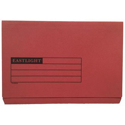 ValueX Document Wallet Full Flap Foolscap 270gsm Red (Pack 50) 45418DENT