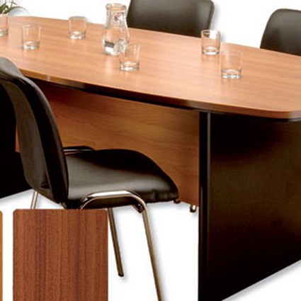 Elysium Boardroom Table W2200xD1000xH750mm Walnut with Black Trim