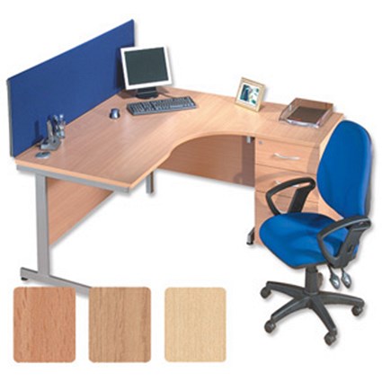 Sonix S1 Cantilever 1800 Desk Radial Right-Hand with Grey Frame W1800xD1200xH730mm Oak