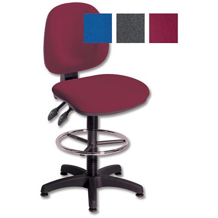 Trexus Plus Medium Back Chair High Rise W460xD450xH700-830mm Backrest H400mm Burgundy