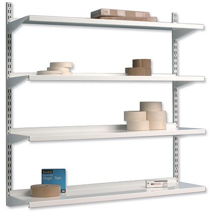 Trexus Top Shelf Metal Shelving Unit System - 4 Shelves - Wall-mounted - W1000xD270xH1048mm