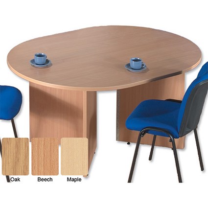 Sonix Boardroom Table Double D-End with Arrow Legs W1600xD1200xH730mm Oak