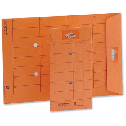 New Guardian Intertac Internal Mail Envelopes Pocket Resealable Manilla Orange DL [Pack 1000]