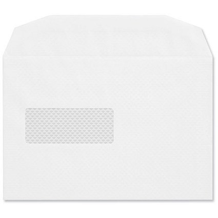 Postmaster C5 Wallet Envelopes with High Window / Gummed / White / Pack of 500