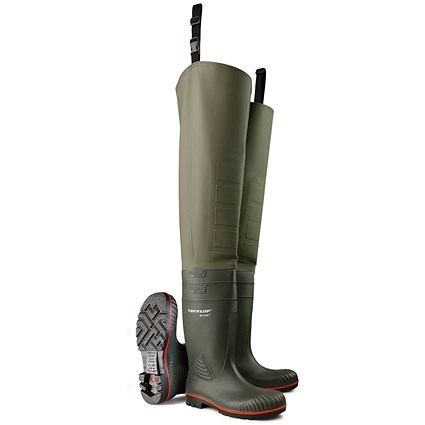Dunlop Acifort Full Safety Thigh Waders, Green 7 Dunlop Acifort Full Safety Thigh Waders, Green 7