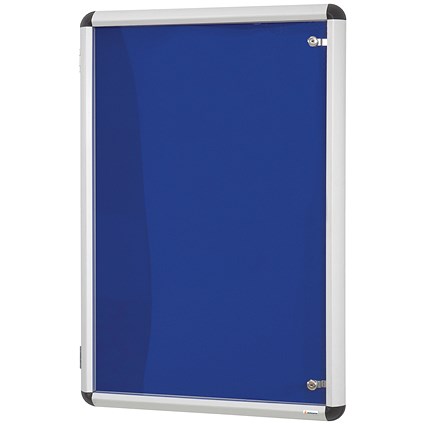 Announce Internal Lockable Display Case, 900x600mm, Blue