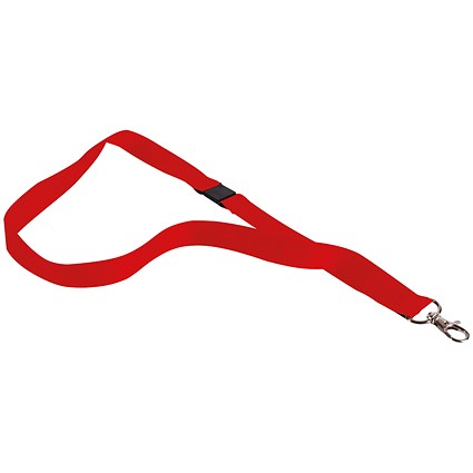 Announce Textile Badge Necklace, 400mm, Red, Pack of 10
