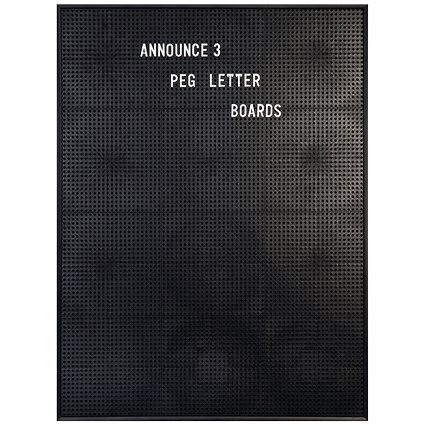 Announce Peg Letter Board, 463x615mm, Black