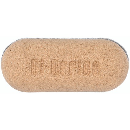Bi-Office Earth Magnetic Eraser, Recycled Cork, 120x50x30mm, 3 Refills Included