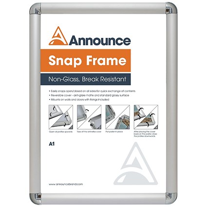 Announce by 5 Star A1 Snap Frame 25mm Chrome Effect Crnr