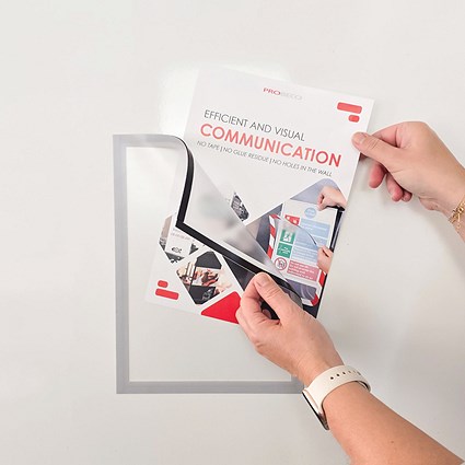 Announce Magnetic Stripes Solo Frame, A3, Silver, Pack of 5