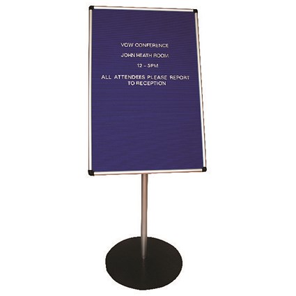 Announce Groove Letter Board with 1100mm Stand 900x600mm Blue