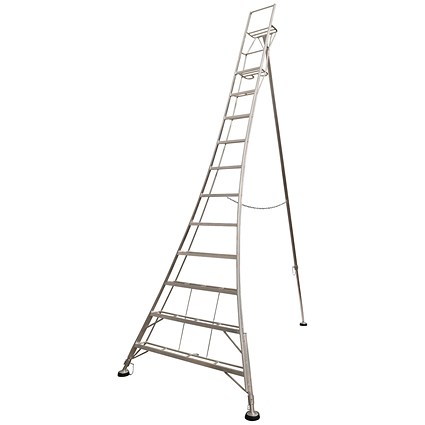 Werner Adjustable 11 Tread Tripod Ladder with High Handrail 92511