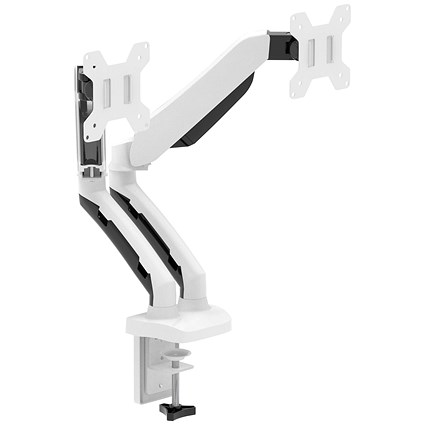 Dual Quick Release Monitor Arm, White Dual Quick Release Monitor Arm, White