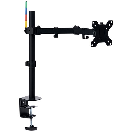 Kensington Smartfit Ergo Deskclamped Single Monitor Arm with Extension, Adjustable Height, Black