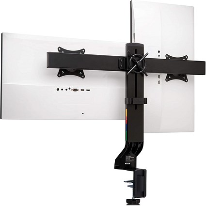 Kensington Smartfit Space Saving Deskclamped Dual Monitor Arm, Adjustable Height, Black