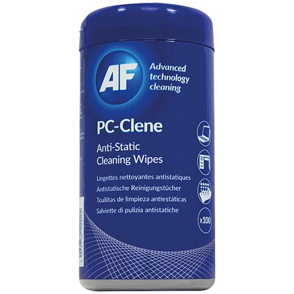 AF PC-Clene Anti-Static Cleaning Wipes, Tub of 100