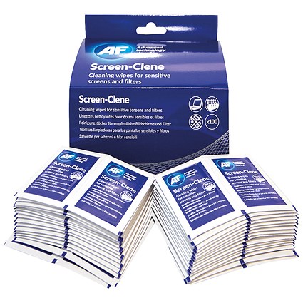 AF Screen-Clene Screen Cleaning Wipes, Pack of 100
