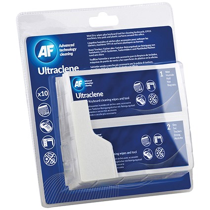 AF Ultraclene Wet/Dry Wipes, Pack of 10