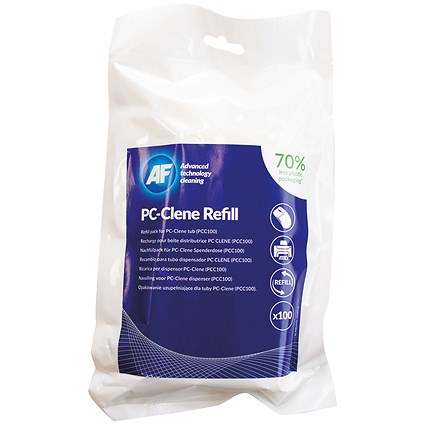 AF Refill PC-Clene Anti-Static Cleaning Wipes for AFI50002, Pack of 100
