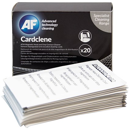 AF Cardclene ATM Magnetic Head/Chip Cleaning Card (Pack of 20) CCE020C