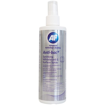 AF Antibacterial Plus Sanitising Whiteboard and Surface Spray 250ml Pump