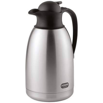 Addis Diplomat Vacuum Jug, 2 Litres, Stainless Steel/Black
