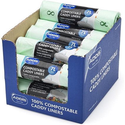 Addis Compostable Liners, 7 Litres, Green, Pack of 240