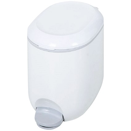 Addis Bathroom Pedal Bin, 3.5 Litres, White