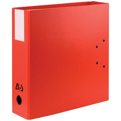 Arianex A4 Lever Arch File, Double Capacity 2 x 50mm Spines, Red