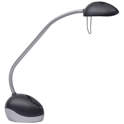 Alba Halox LED Desk Lamp 3/5.5W with UK Plug Black/Grey