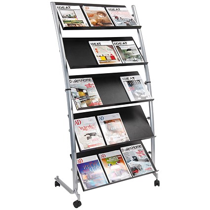 Alba 5 Shelf Mobile Literature Display Stand 3xA4