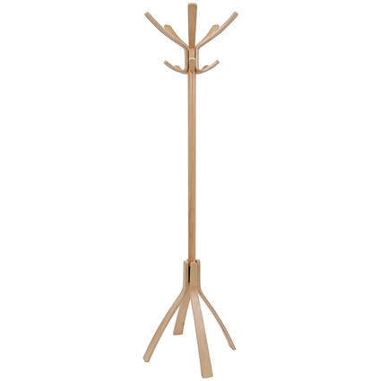 Alba Cafe Coat Stand 550x550x1760mm Light Wood Alba Cafe Coat Stand 550x550x1760mm Light Wood