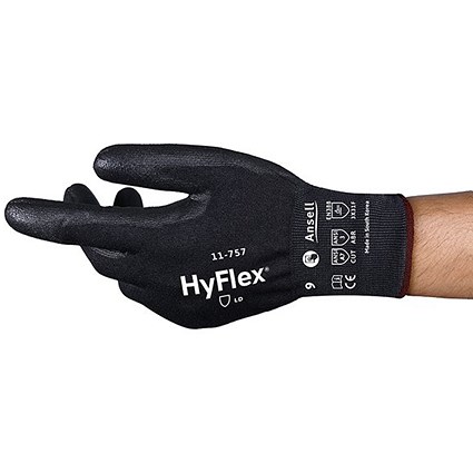Ansell Hyflex 11-757 Gloves, Large, Pack of 12
