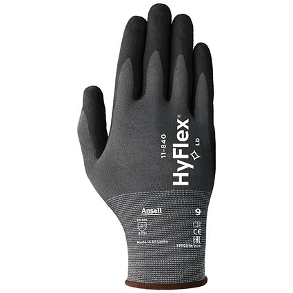 Ansell Hyflex 11-840 Gloves, Medium