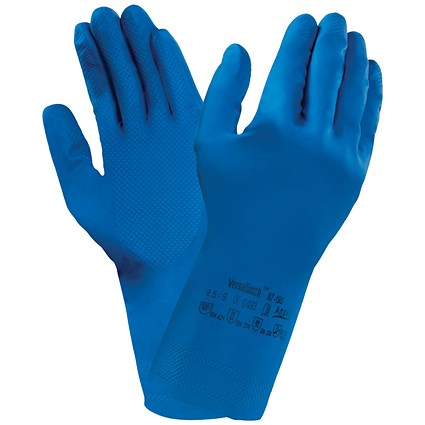 Ansell Versatouch 87-195 Gloves, Blue, Size 10 XL Ansell Versatouch 87-195 Gloves, Blue, Size 10 XL