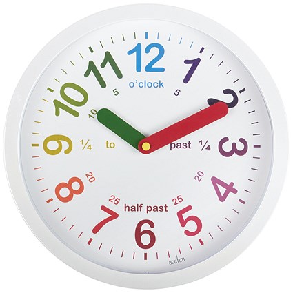 Acctim Lulu Time Teaching Wall Clock 260mm White