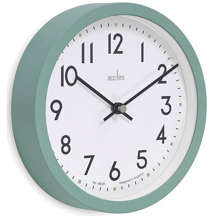 Acctim Elstow Small Office Wall Clock Green 20cm